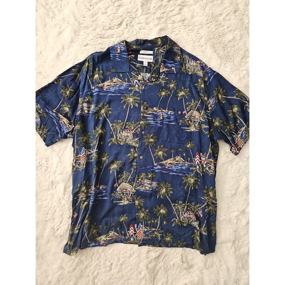 Saddlebred Other - Saddlebred Patriotic Hawaiian Shirt Men's XXL Blue USA Flag Tropical Camp Shirt